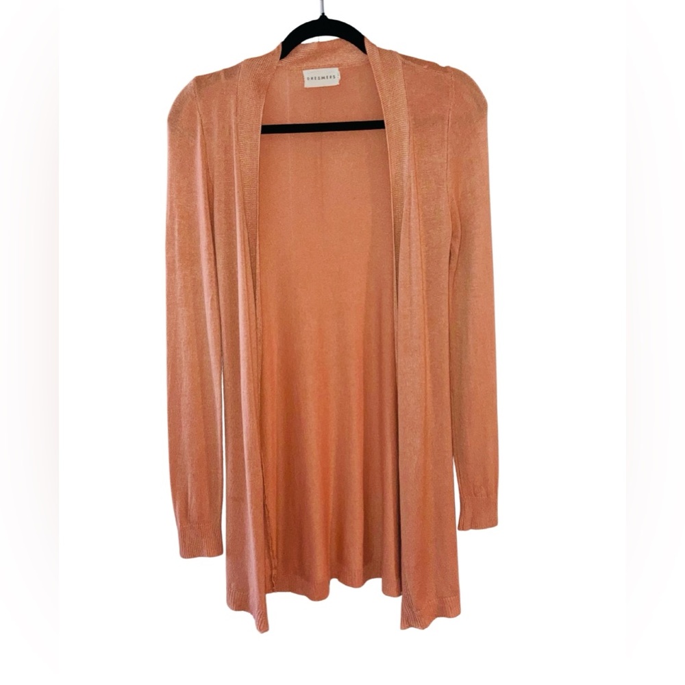 Peach Mid Length Cardigan Sweater Size M